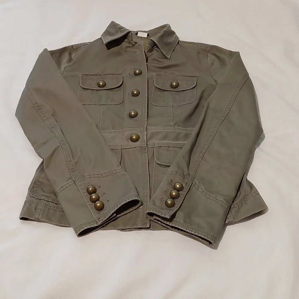 J. Crew Womans Utility/Field Jacket.‎ Light olive green. Sz XS. Excellent cond.